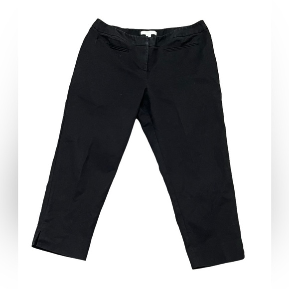 Chicos Womens Straight Leg Pants Black Mid Rise Stretch Pockets 2 US 12/14 - Picture 1 of 9